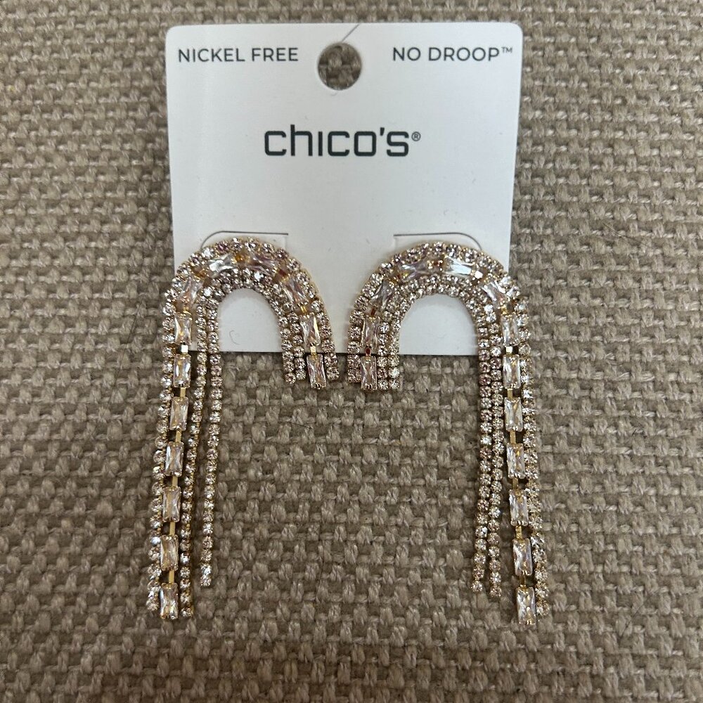 Chico's NWT Goldtone Hanging Earrings $39.50